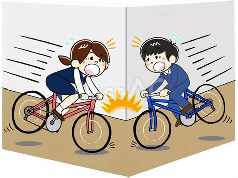 交通アクシデント自転車同士正面衝突シーンイラスト No 25160861｜無料イラスト・フリー素材なら「イラストac」