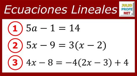 Ecuaciones Lineales O De Primer Grado Ej 1 2 Y 3 Youtube