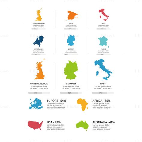 Countries data infographics vector