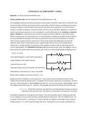 PHY136 Experiment 41 Kirchhoffs Laws Summer 2020 Docx EXPERIMENT 41