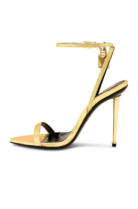 TOM FORD Mirror Naked Padlock 105 Sandal In Gold FWRD