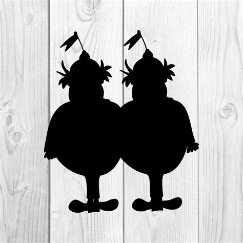 Tweedle Dee And Dum Alice In Wonderland Graphics Svg Dxf Eps Png Cdr Ai