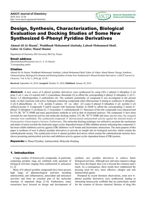 Pdf Design Synthesis Characterization Biological Evaluation And