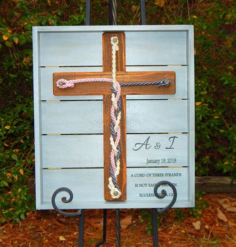 Cord Of Three Strands Cross Sign Unity Braids® Board Sign Unity Braids