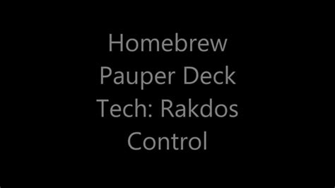 Homebrew Pauper Deck Tech Rakdos Control YouTube