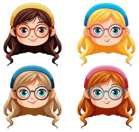 Lindo Personaje De Dibujos Animados De Chica Nerd Vector Premium