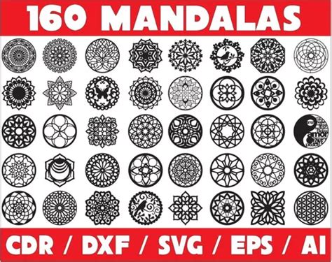 Pack De Vectores Corte Laser Mandalas Caladas