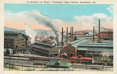 BRADDOCK, Pennsylvania PA EDGAR THOMPSON Steel Works c1920s Postcard ...