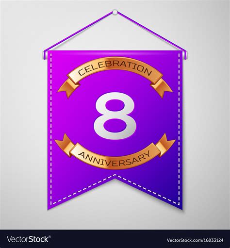 Eight Years Anniversary Celebration Design Vector Image