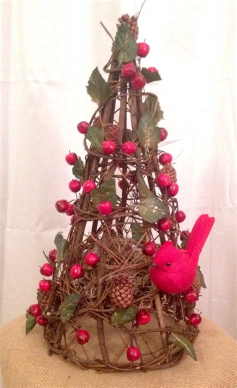 Grapevine Winter Tree Table Top Christmas by 30DegreesBleu on Etsy