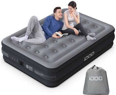 IDOO Double Size Air Bed Inflatable Bed With Built In Pump 3 Mins