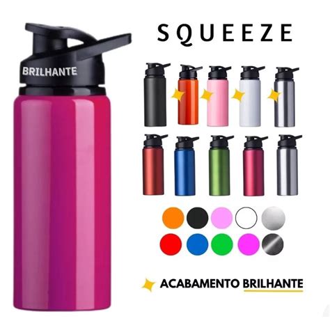 Garrafa Água Squeeze Alumínio 600ml Fitness Academia Shopee Brasil