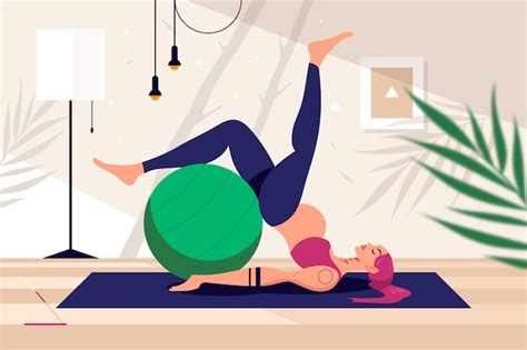 Premium Vector Pilates Cartoon Illustration