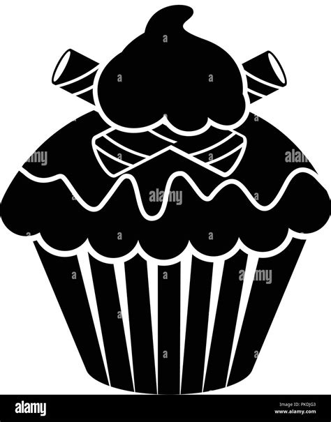 Isolated Cupcake Silhouette Icon Stock Vector Image And Art Alamy