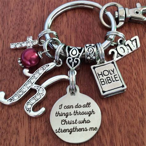 CHRISTIAN Gifts Christian Keychain Scripture Keychain Philippians 4