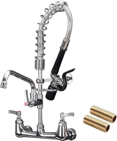 Jzbrain Pre Rinse Faucet Commercial Sink Fauce With Pull Down Sprayer