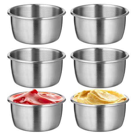 Ketchup Containers Dipping Cups Stainless Steel Sauce Metal Portion