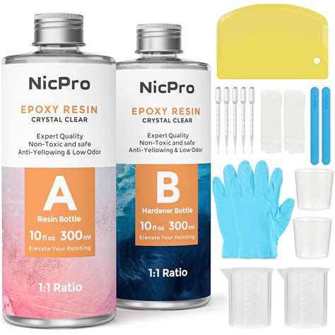 Buy Nicpro Crystal Clear Epoxy Resin Kit Ounce Starter Art Resin