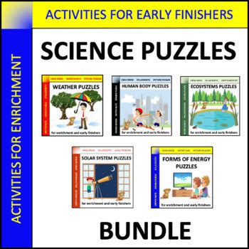 Science Puzzles Bundle - activities for early finishers by Off the Page