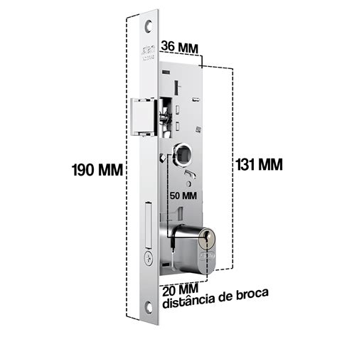 Fechadura Externa Perfil Serralheiro Estreita Stam Inox Fech