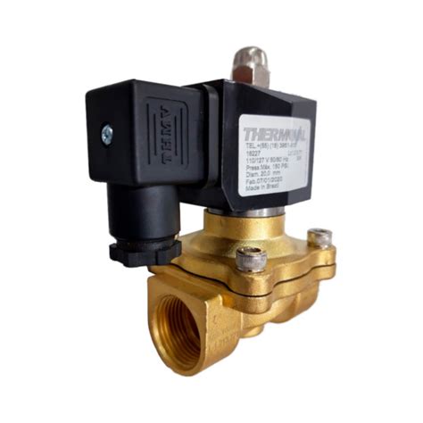 VÁLVULA SOLENÓIDE 2 VIAS NF 3 4 NPT 0 15PSI 110V COD 16227 THERMOVAL