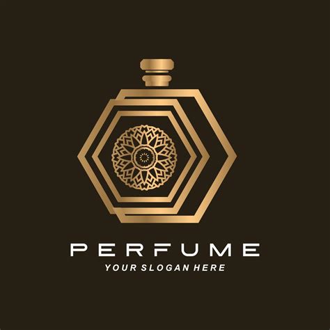 Luxury Perfume Bottle Logo Design Illustration For Cosmetics Beauty