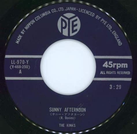 The Kinks Sunny Afternoon Japanese 7 Vinyl Single 7 Inch Record 45