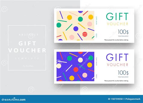 Abstract Gift Voucher Card Template Modern Discount Coupon Or