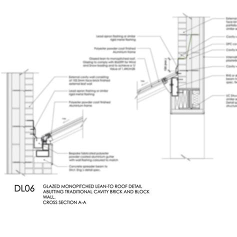 Dl Glazed Monopitch Lean To Roof Detail