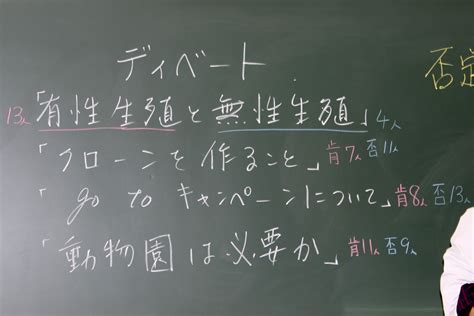 中学2年 理科Ⅱ「有性生殖と無性生殖」～エキサイティングなディベート～ 尚学館中学校・高等部