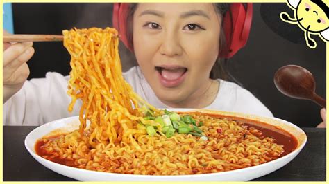 ASMR SPICY FIRE NOODLE STEW L Eating Sounds L No Talking YouTube