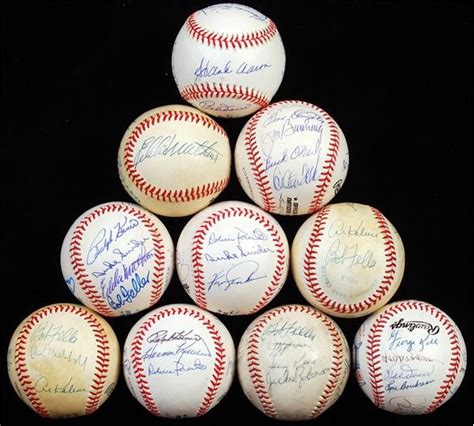 Hall of Famers Multi-Signed Baseball Lot (10) w/ Great Names