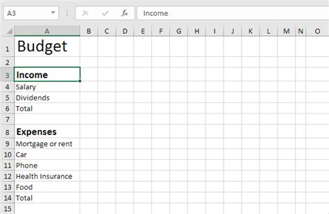 How to create a simple budget spreadsheet in excel - poleseller