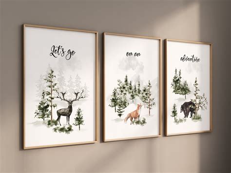 Nursery Decor Woodland, Mountain Wall Art, Tree Nursery Decor, Adventure Theme Nursery, Forest ...