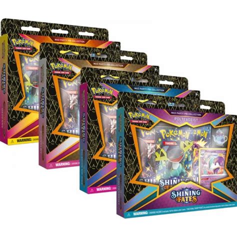 Pokemon Shining Fates Mad Party Pin Collection Bundle Of 4 Pokemon