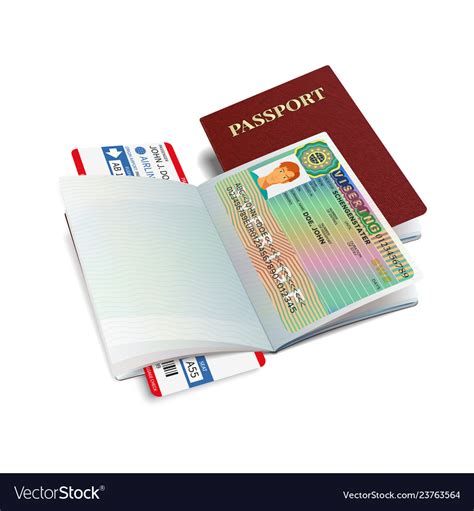 International Passport With Sweden Visa Royalty Free Vector