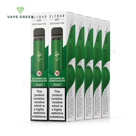 Watermelon Pomegranate Disposable Vape By Elf Bar 600 10 Pack Free