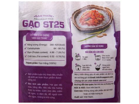 Gạo Thơm Vua Gạo St25 Túi 2kg Giá Tốt Tại Bách Hoá Xanh