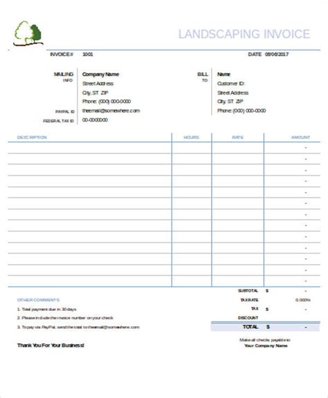 Free 6 Sample Landscaping Invoices In Pdf Ms Word Excel