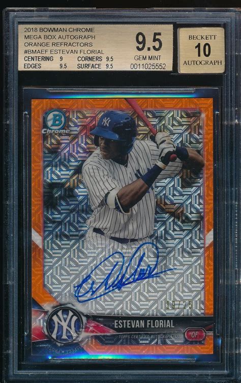 Bgs Estevan Florial Auto Bowman Chrome Orange Refractor