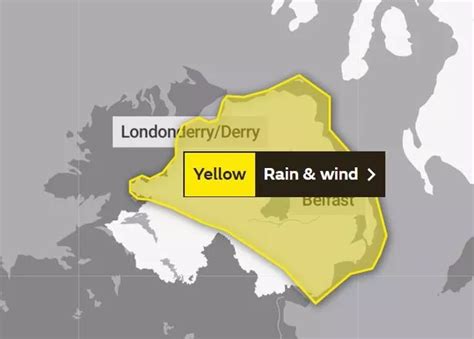 Northern Ireland weather: Yellow warning issued for rain and wind ...