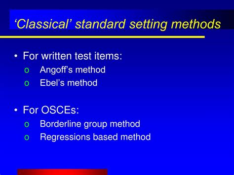 Ppt Standard Setting For Clinical Assessments Powerpoint Presentation