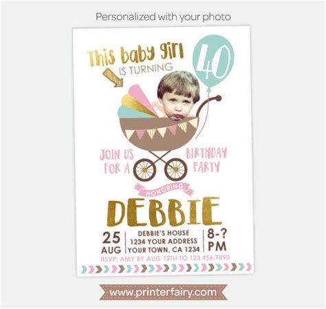 Adult Birthday Invitation with photo, Funny Adult Birthday Invitation ...