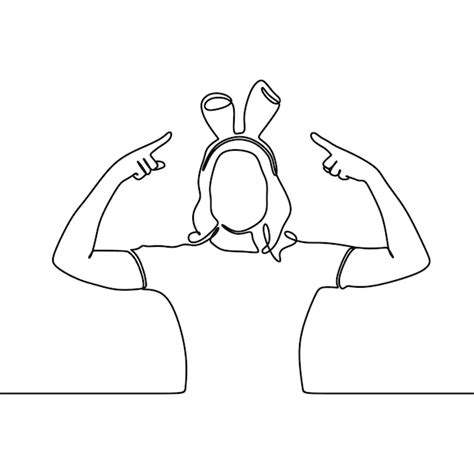 Premium Vector Continuous Line Drawing Of Woman Showing Hand Gesture