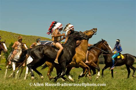 Indian Warriors At Battle Of The Little Bighorn Reenactment On Crow