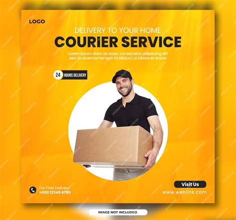 Premium Psd Courier Service Or Online Delivery Service Social Media