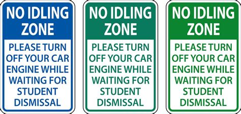 No Idling Zone Please Turn Off Engine Sign On White Background 7487175