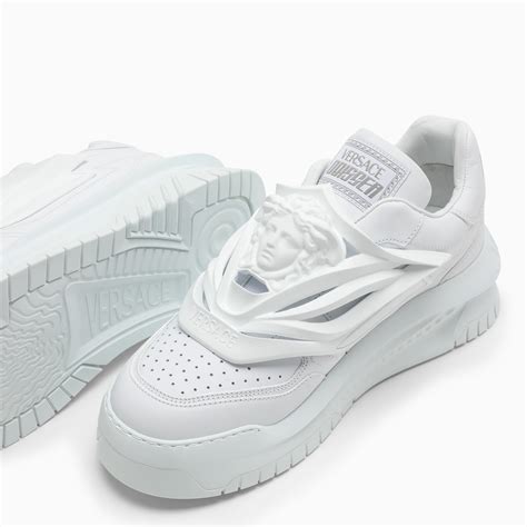 Versace White Leather Odissea Sneakers Thedoublef