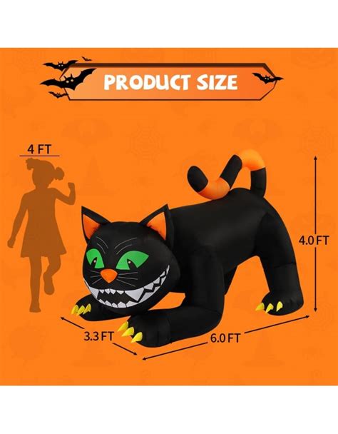 COMIN 6 FT Halloween Inflatables Black Cat Outdoor Decorations ...