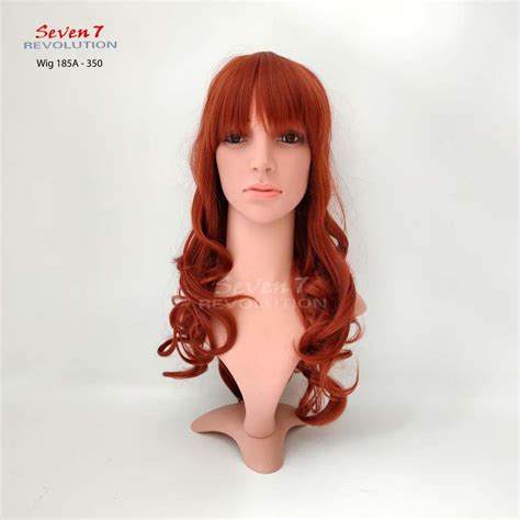 Jual Wig Rambut Palsu Panjang Curly Natural Poni Depan Pendek 185A